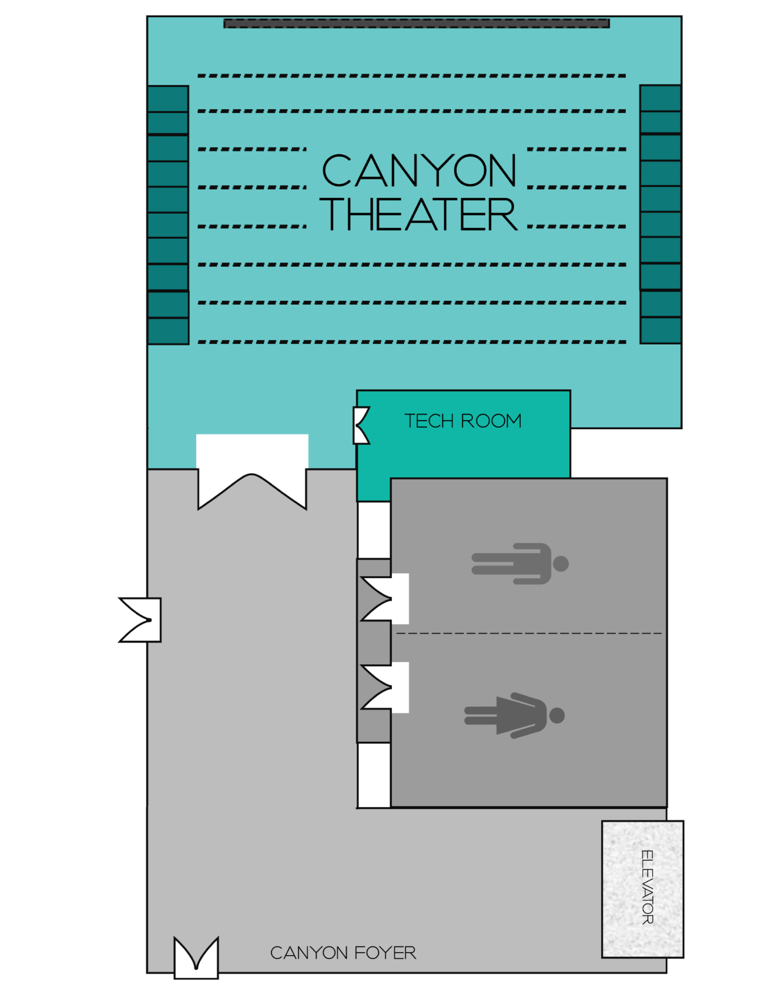Canyon Theater level floor plan