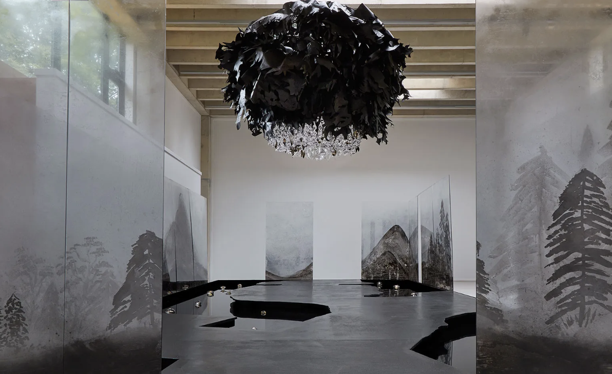Jennifer Wen Ma, Molar, 2016, Glass, Tyvek, Plexiglass, Chinese ink