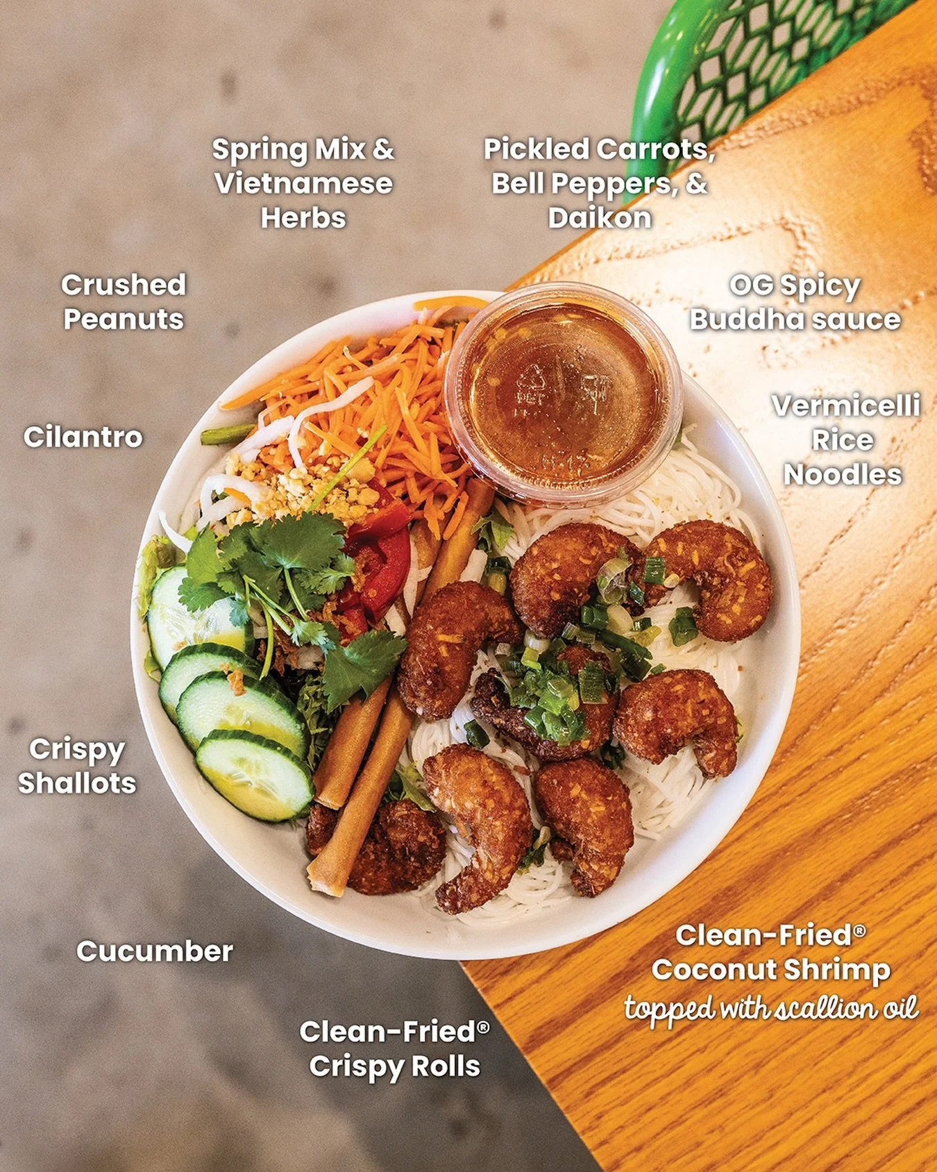 A whole lot of love (and ingredients) goes into every noodle bowl 💚 Build your own today!

#buddhabowlsandrolls #noodlebowl #coconutshrimp #buildyourownbowl #sacramentoeats