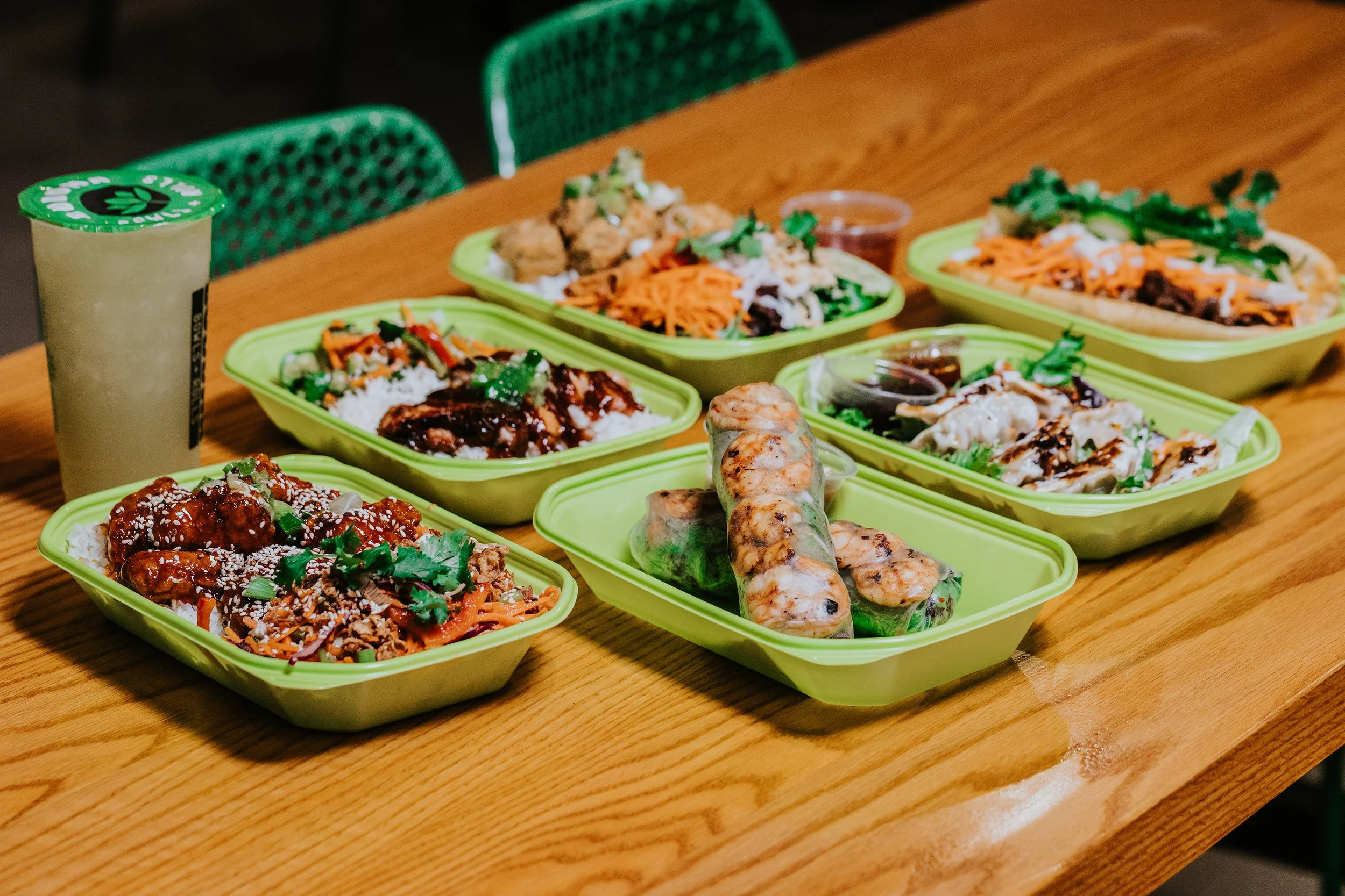 Buddha Bowls and Rolls food spread