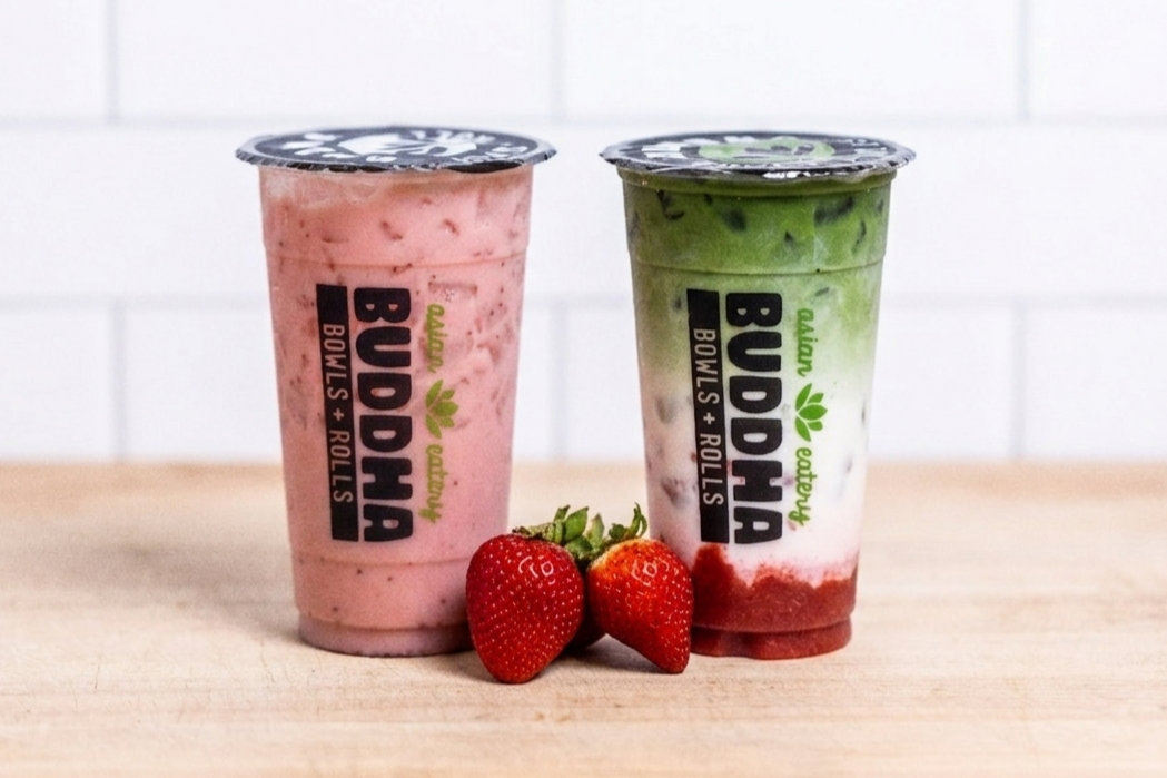 Strawberries and Cream and Strawberry Matcha Latte