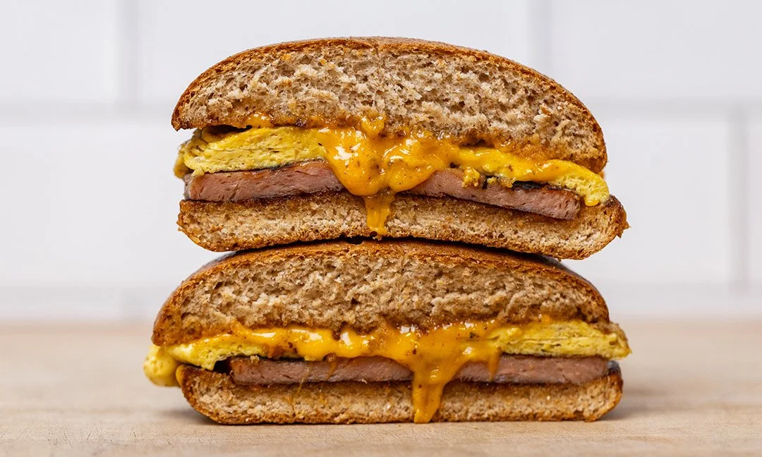 Spam, Egg, and Cheese Breakfast Sandwich