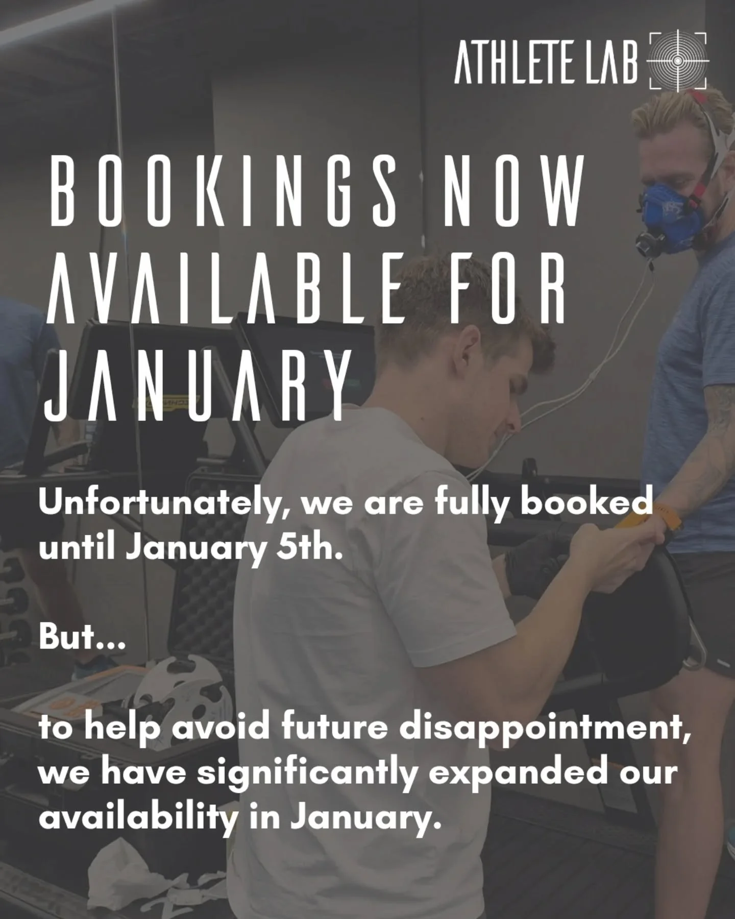 Start your new year the right way by booking in for our performance services.

The data you want, the insight you need.

Vo2 max
Lactate 
Body Composition 
Biomarkers/Blood work 
Strength &amp; Movement 
Nutrition 

We do it all, and we do it better.