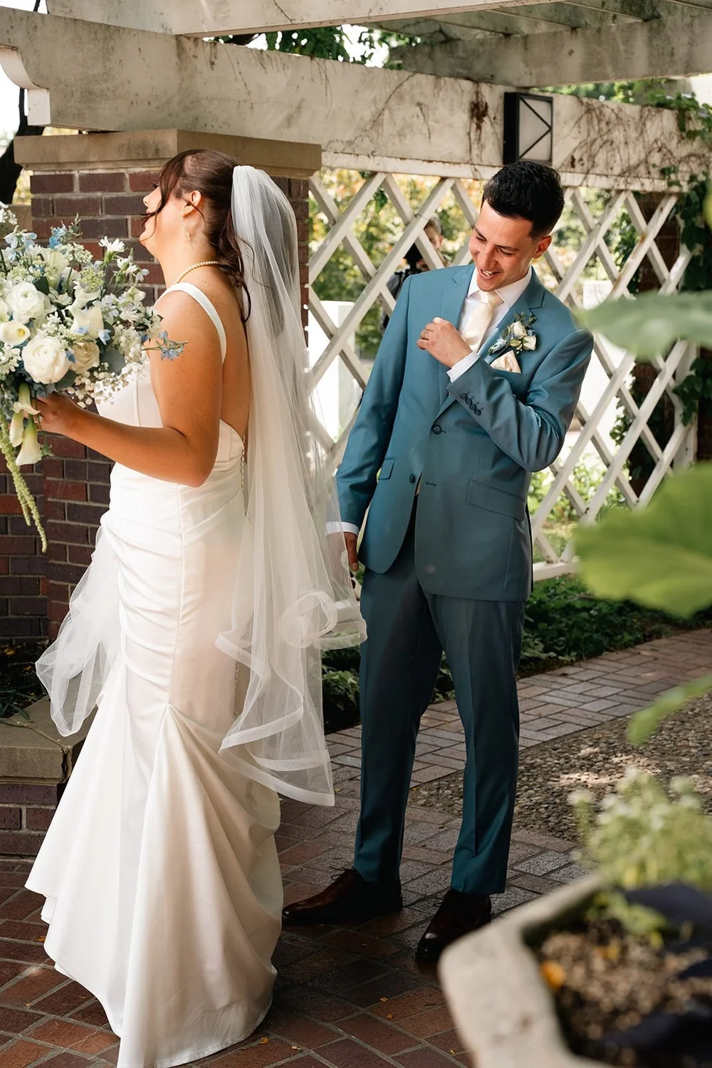 Alex reacts during his first look with Grace at the Ford Birthsite in Omaha