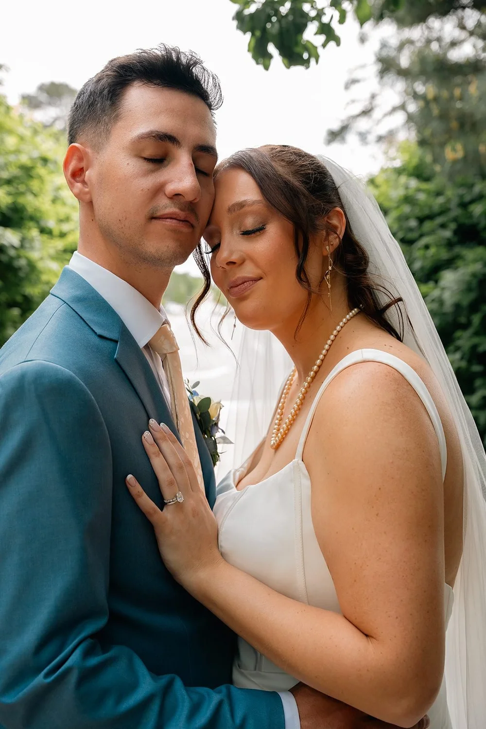 Grace and Alex share a quiet moment during their Omaha wedding portraits