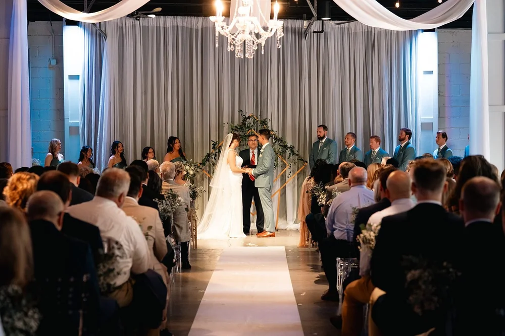 Grace and Alex's full wedding ceremony inside The Diamond Room in Omaha