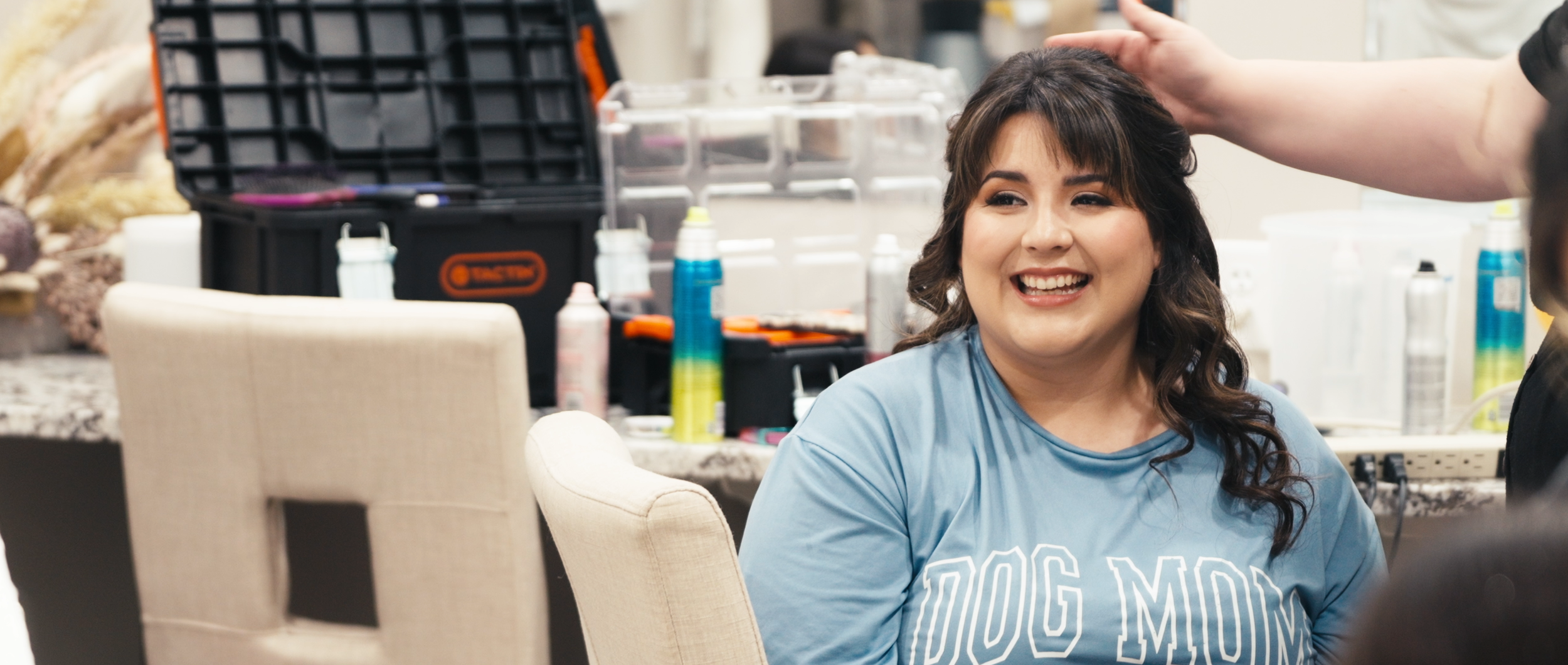 Bride Smiling During Wedding Prep at Midtown Event Center