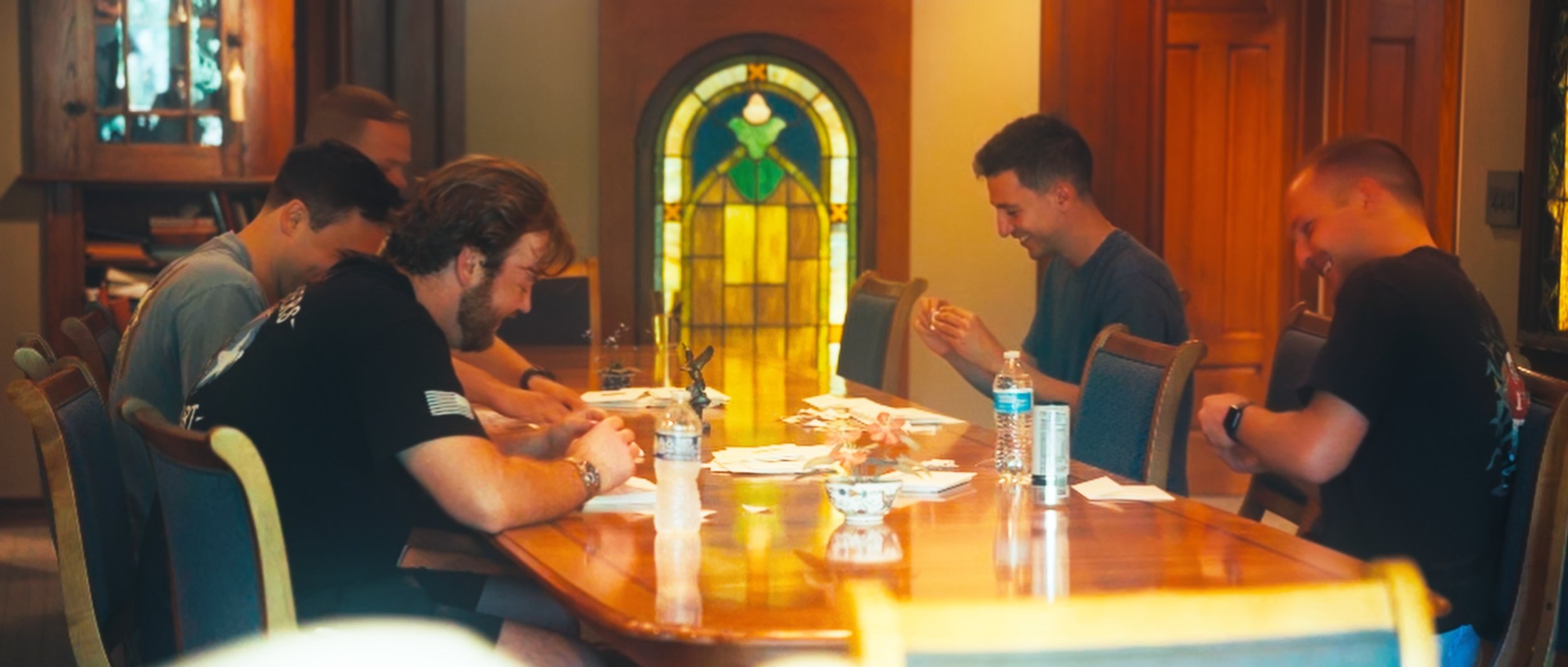  Groomsmen getting ready at same house during Lincoln Nebraska backyard wedding 