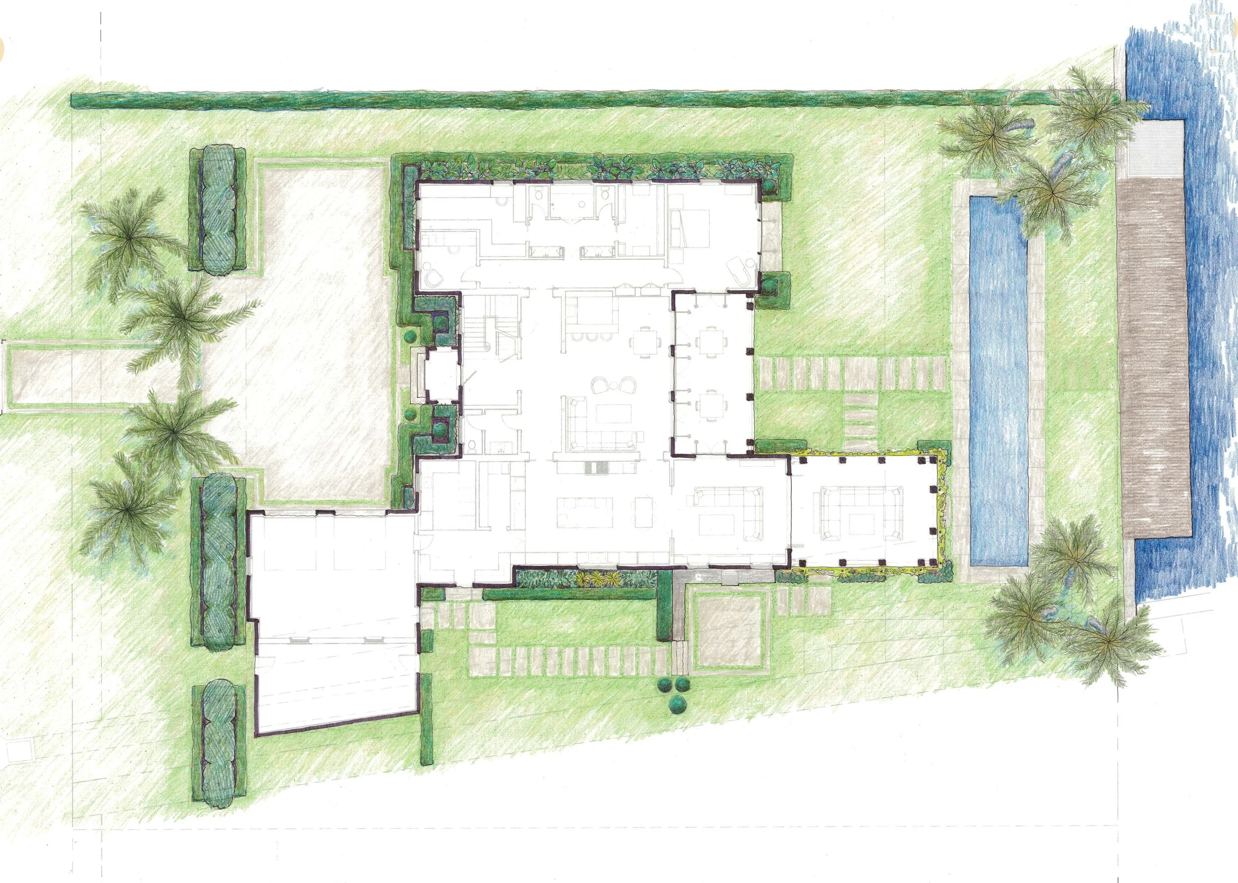 Residential landscape; North Palm Beach, Florida (for Lindsay Burn Landscape Design)