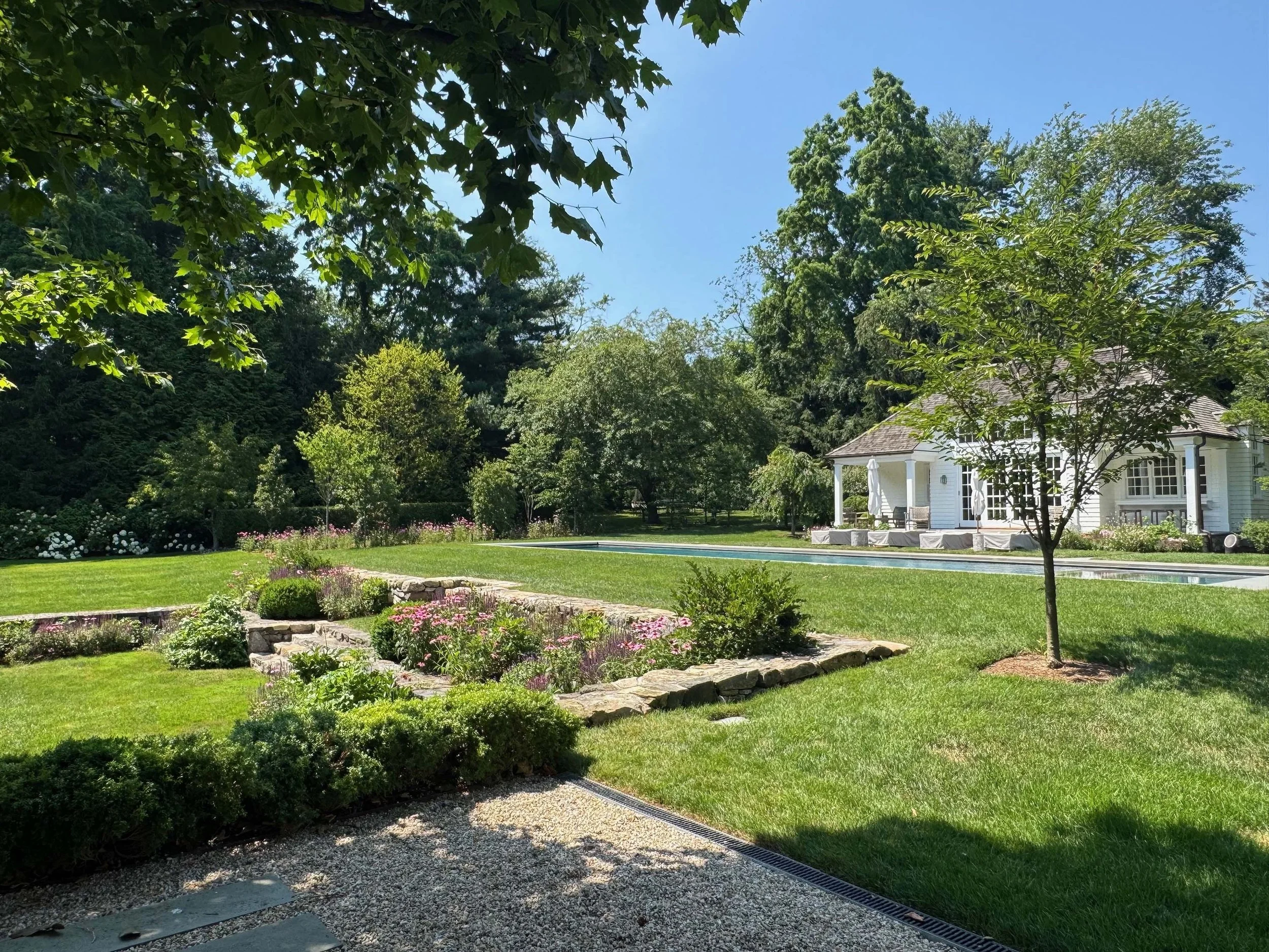 Residential landscape; Greenwich, Connecticut (with Lindsay Burn Landscape Design)
