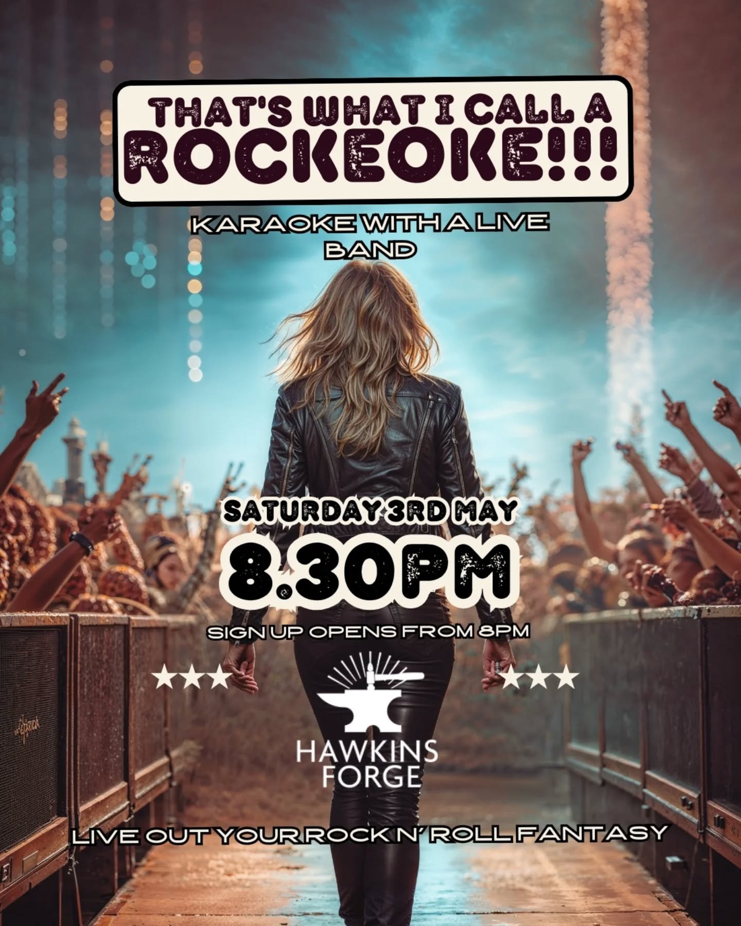 That's What i Call A Rockeoke' is back @hawkinsforge this Saturday!!! 

📍8pm Sign-Up Opens
📍8.30pm -11pm Rockeoke

*Be there early to avoid disappointment.

With over 125 songs to choose from, We've got Hits from the 60s -2000s and beyond, it could