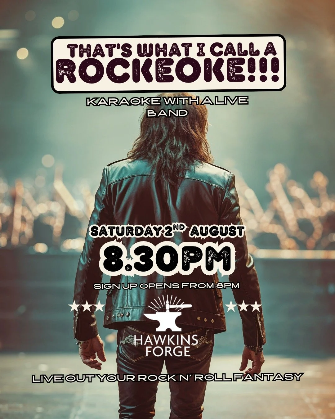 That's What i Call A Rockeoke' is back @hawkinsforge Tonight!!!

📍8pm Sign-Up Opens
📍8.30pm -11pm Rockeoke

*Be there early to avoid disappointment.

With over 125 songs to choose from, We've got Hits from the 60s -2000s and beyond, it couldn't be 