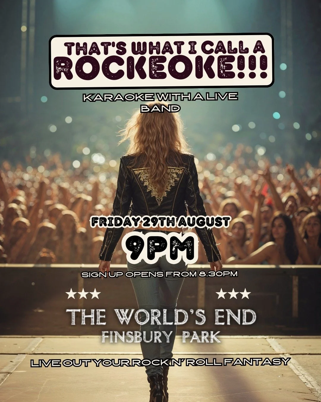 That's What i Call A Rockeoke' is returning to @worldsendfinsburypark 

📍Friday 29th August 
📍8.30pm Sign-Up Opens
📍9pm -11.30pm Rockeoke

*Be there early to avoid disappointment.

With over 125 songs to choose from, We've got Hits from the 60s -2