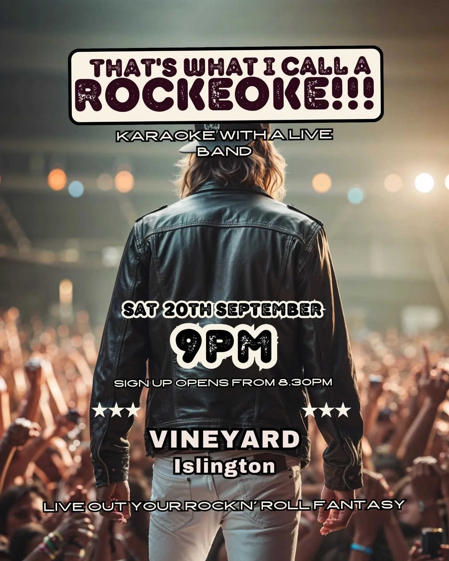 That's What i Call A Rockeoke' is back in Islington tonight @vineyard_islington

📍Tonight
📍8.30pm Sign-Up Opens
📍9pm -11.30pm Rockeoke

*Be there early to avoid disappointment.

With over 125 songs to choose from, We've got Hits from the 60s -2000