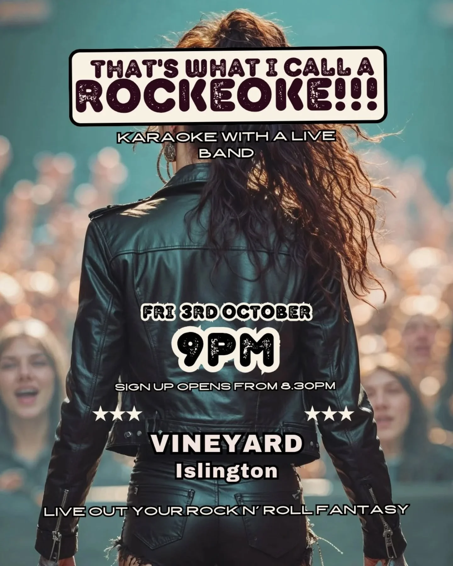 That's What i Call A Rockeoke' is back in Islington tonight @vineyard_islington

📍Tonight
📍8.30pm Sign-Up Opens
📍9pm -11.30pm Rockeoke

*Be there early to avoid disappointment.

With over 125 songs to choose from, We've got Hits from the 60s -2000