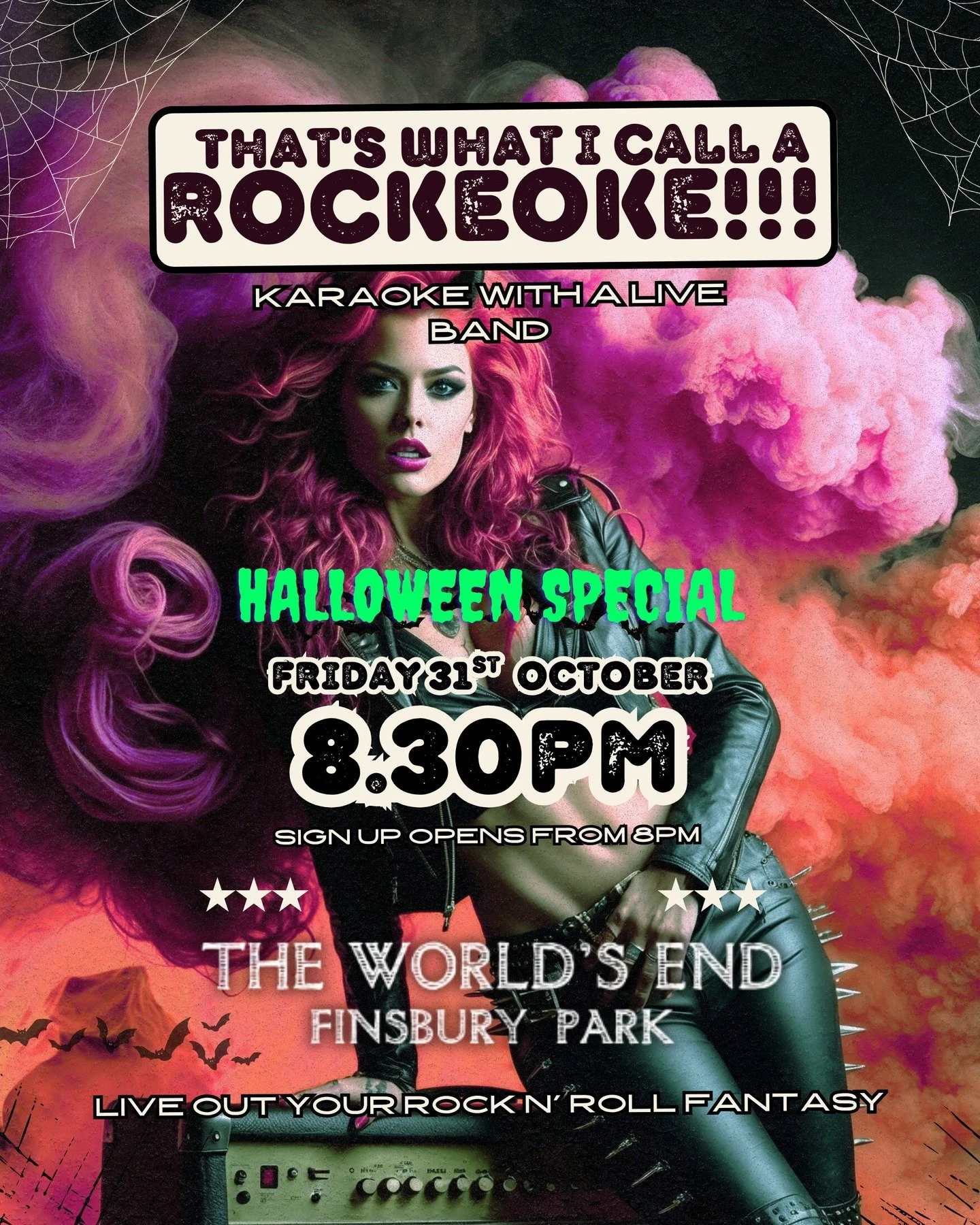 That's What i Call A Rockeoke' is returning to @worldsendfinsburypark for the Halloween Special. 

📍Friday 31st October
📍8pm Sign-Up Opens
📍8.30pm -11pm Rockeoke

*Be there early to avoid disappointment.

With over 125 songs to choose from, We've 
