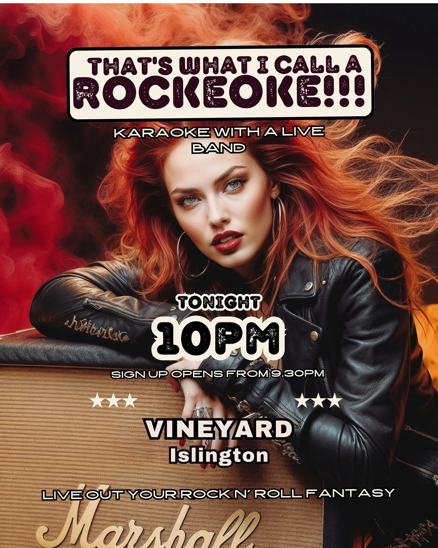 'That's What i Call A Rockeoke' is back in Islington Tomorrow night @vineyard_islington

📍Tonight 
📍9.30pm Sign-Up Opens
📍10pm -12.30am Rockeoke

*Be there early to avoid disappointment.

With over 125 songs to choose from, We've got Hits from the