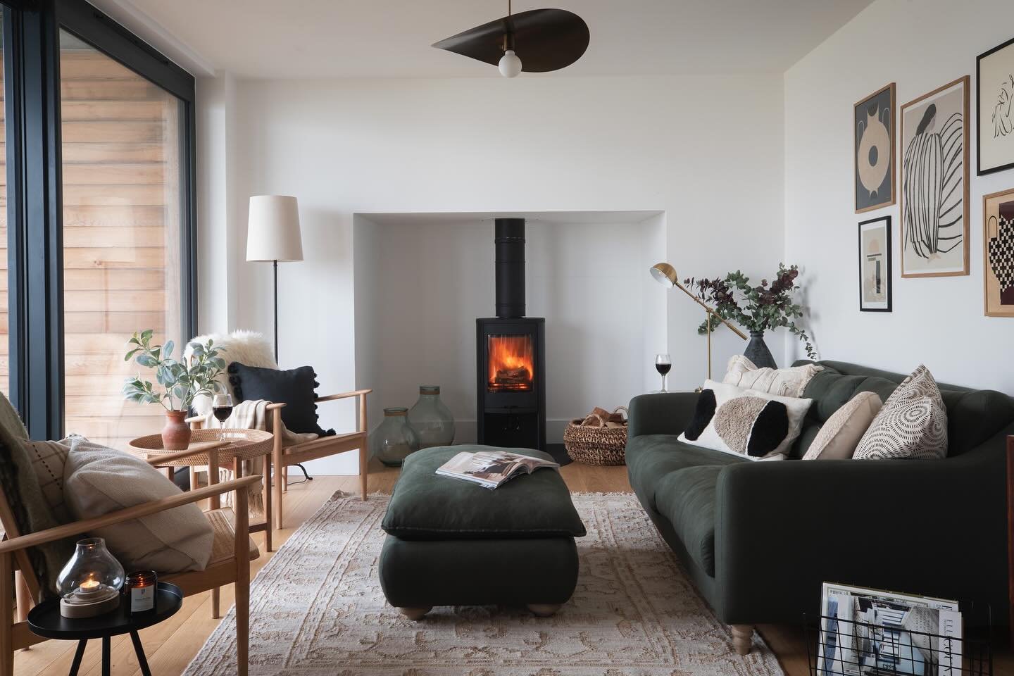 Cosy fireside afternoons #comfycouch#feetup#logburnerlove#greenhouse