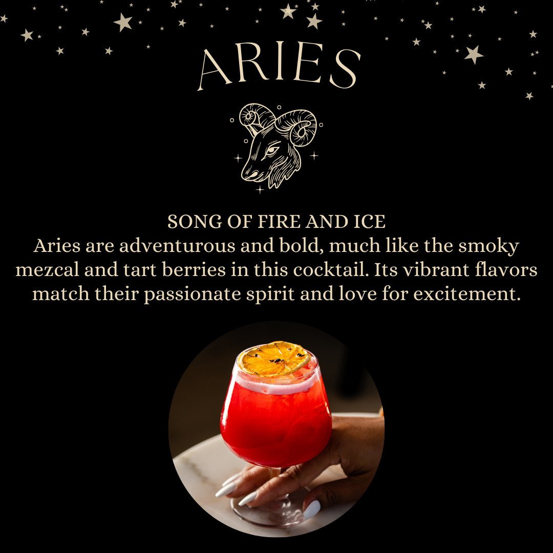 Time to find out your cocktail horoscope, starting with the bold, creative, and daring fire signs 🔥 ♈ ♌ ♐