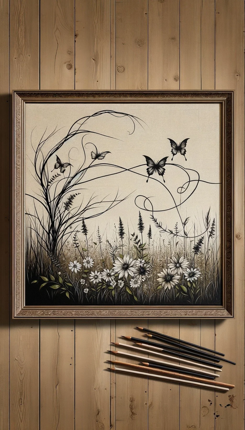 Sisterhood&rsquo;s Embrace
In a serene meadow where wildflowers sway gently in the breeze, the essence of a sibling bond flourishes. Each flower represents a cherished memory, blooming vibrantly with joy and love, while intertwining vines symbolize t