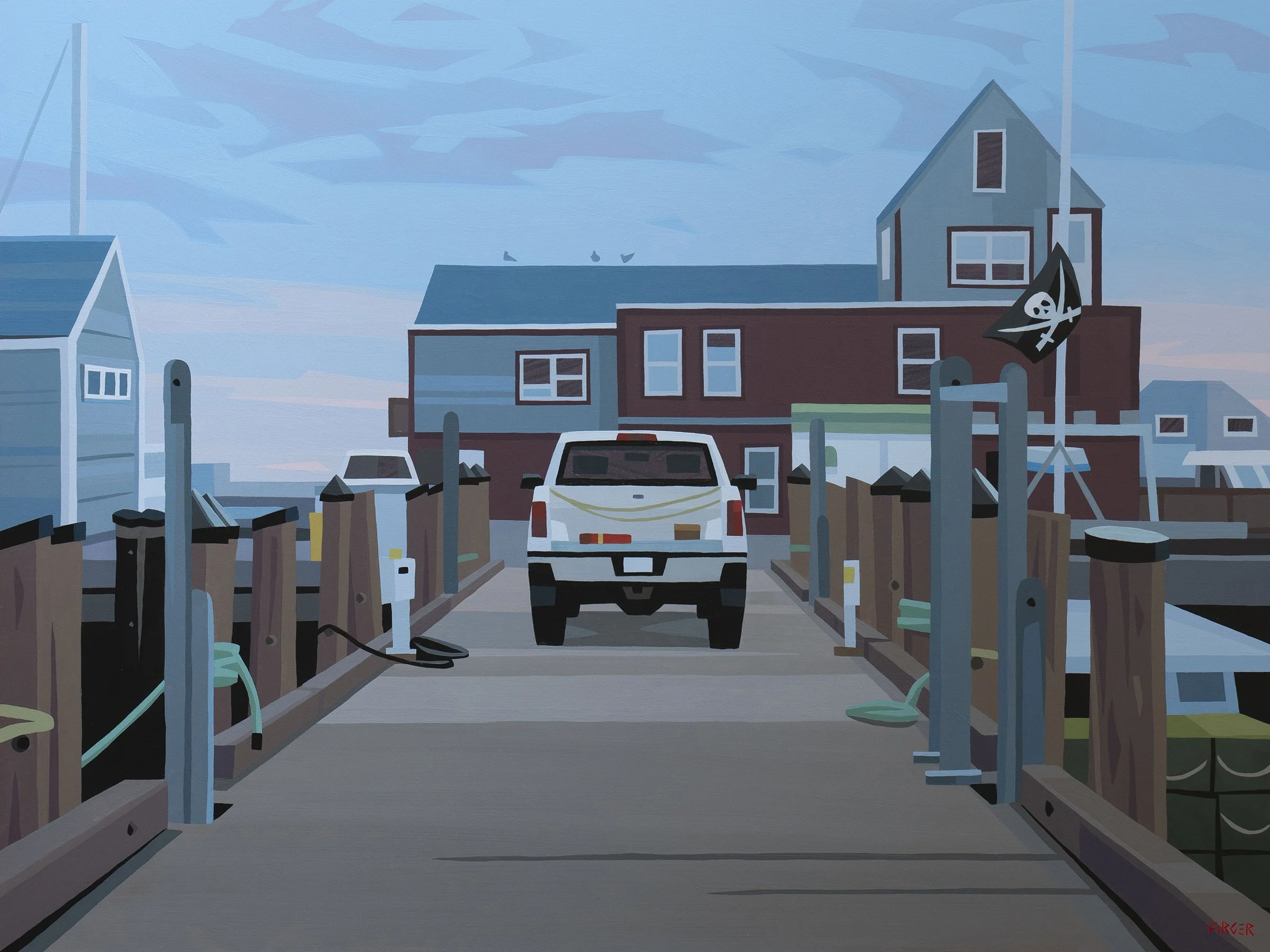 The Alden Gallery New Works by - Firger Blue Hour At The Pier Press