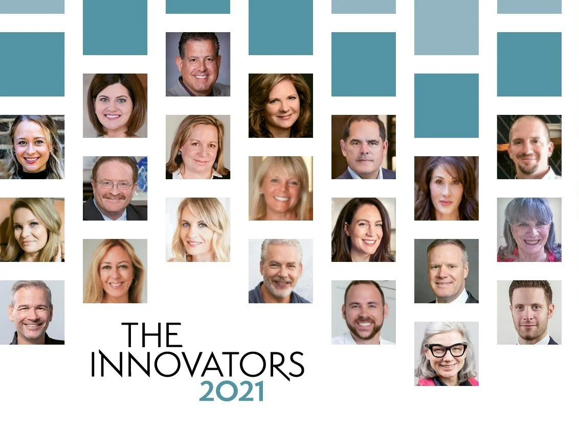 Collage of headshots of diverse individuals with the text "The Innovators 2021".