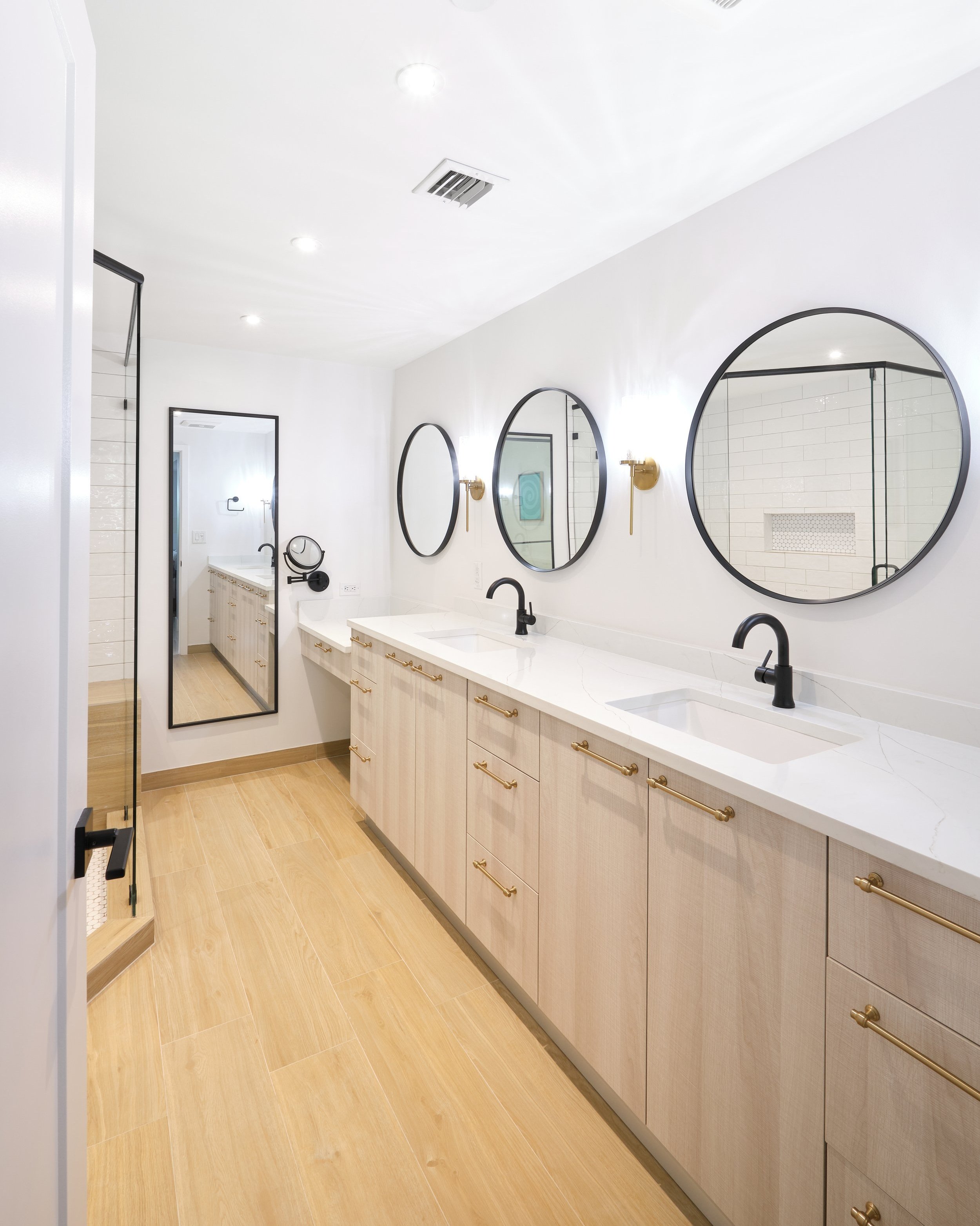 light wood vanity