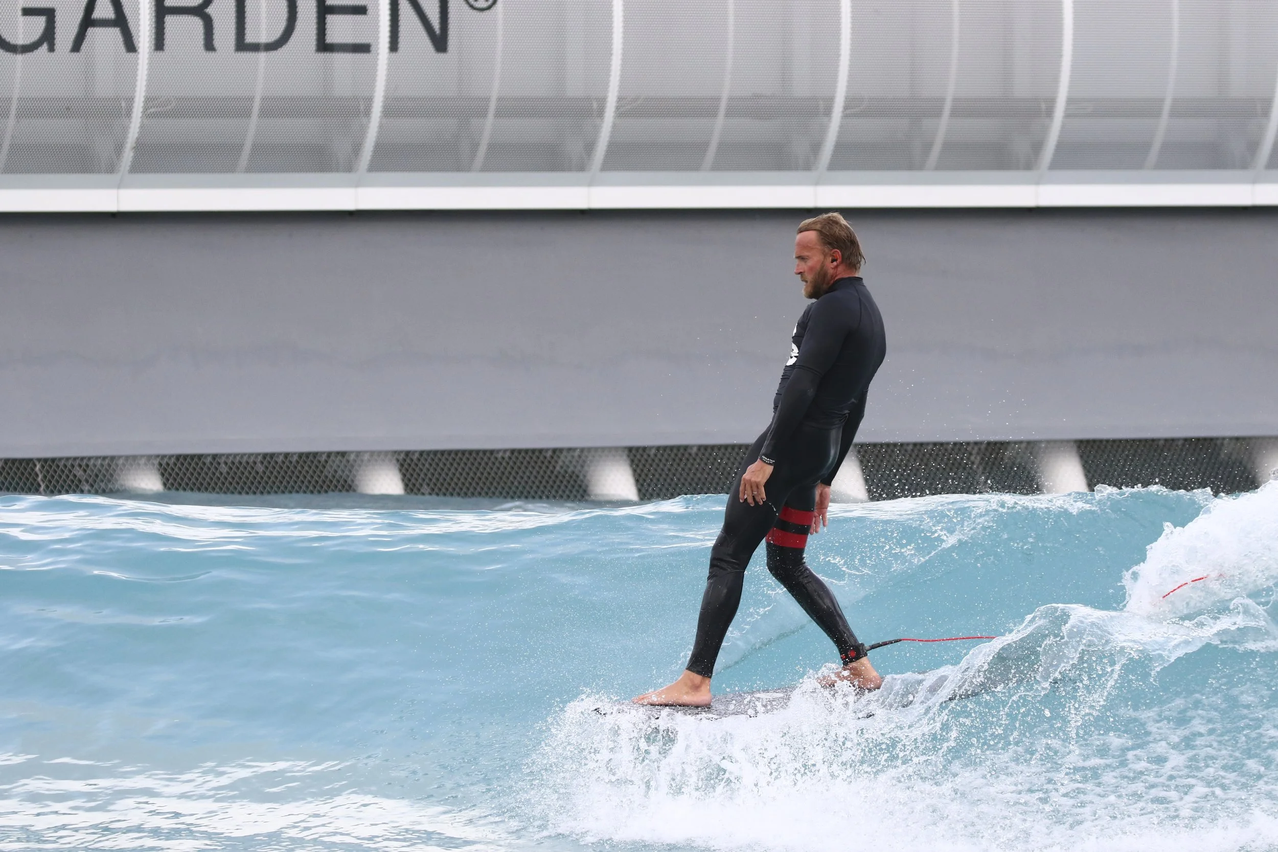 Founder of The Wave, Nick Hounsfield enjoying a surf