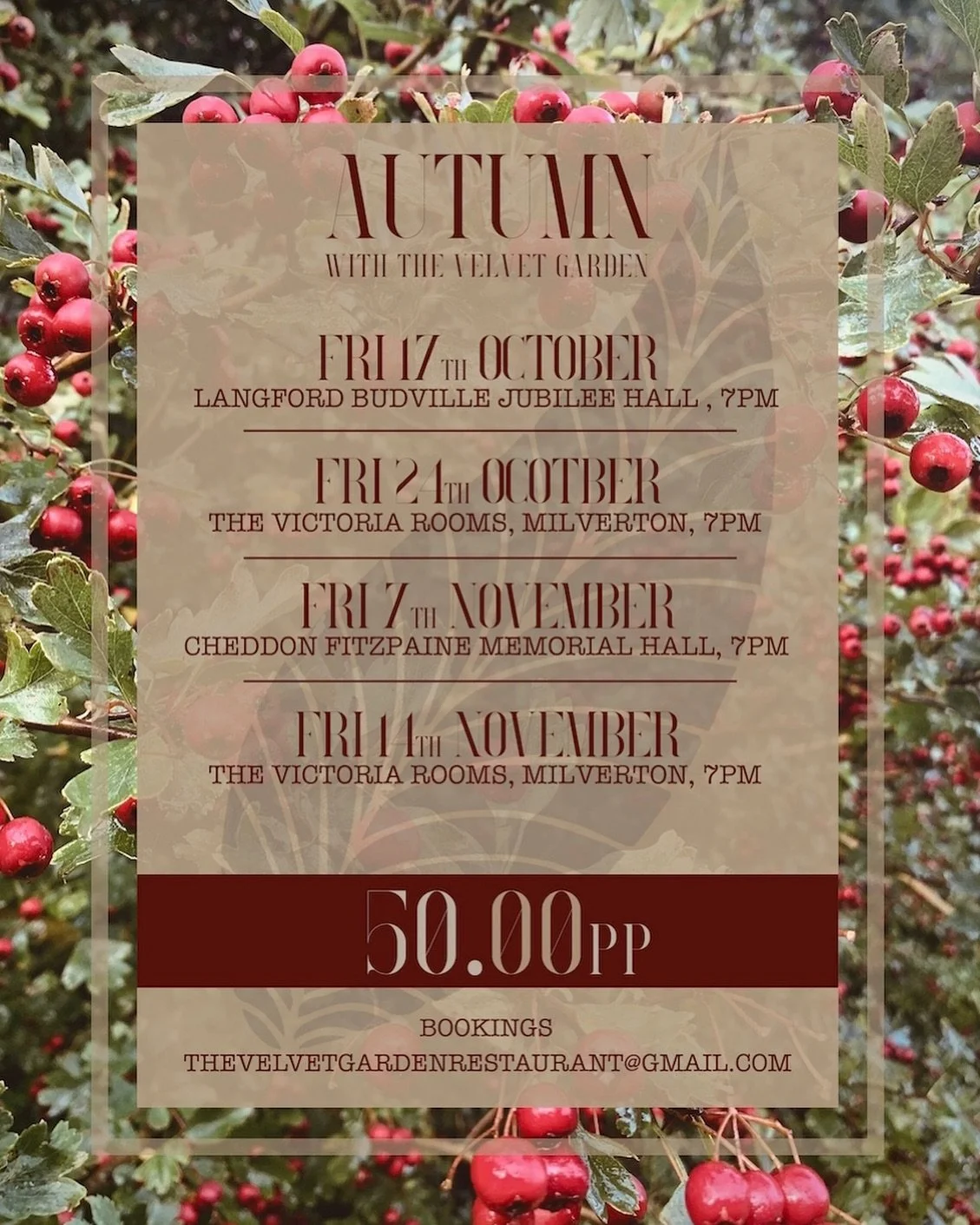 Join us this Autumn for a fine dining experience that feels like it was forgotten in time. Purely seasonal &amp; local with a communal, Celtic dining format.

Our Autumn menu will be an ode to Nature&rsquo;s bountiful harvest with the best new season
