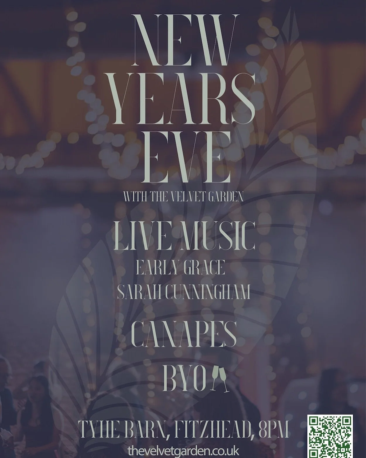 Join us for a New Years Eve Party ✨

We&rsquo;ll be serving our seasonal creations in a new format, with live music from local artists in a beautiful Tythe barn🕯️ 

✨8 - COURSE CANAP&Eacute;S✨
Seasonal, Local, Foraged &amp; PlantBased🌿

🎤 LIVE MUS