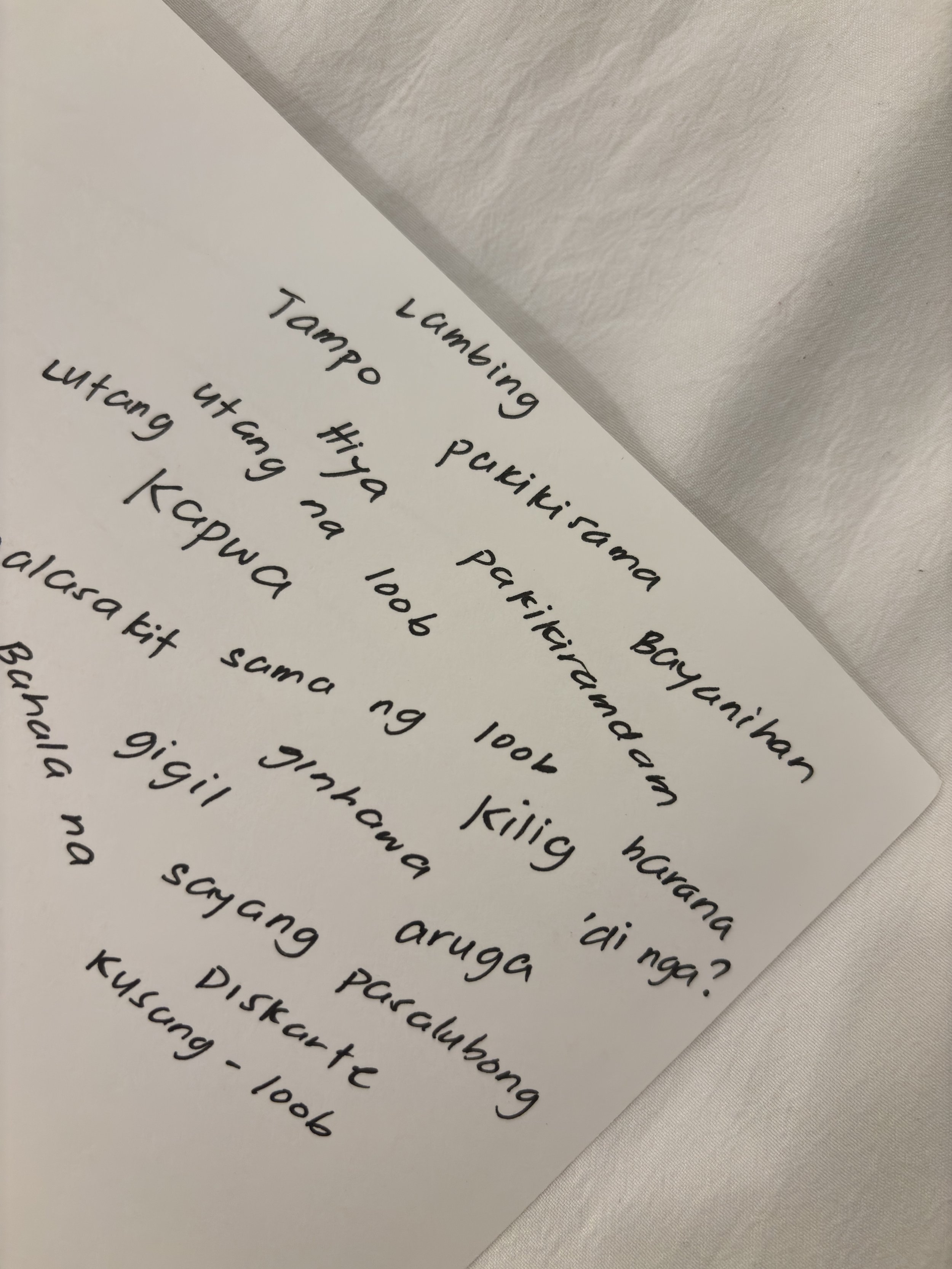 tagalog words on a paper