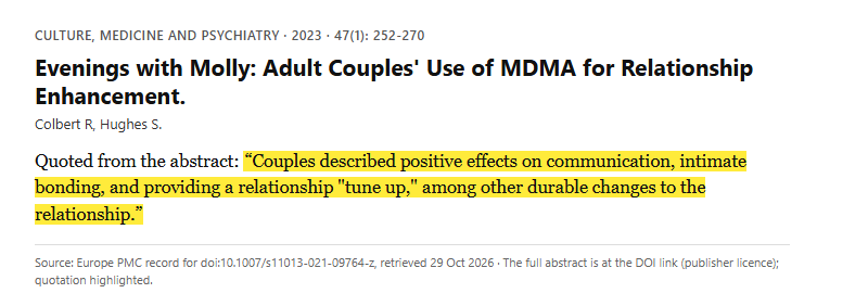 Study 4. In-depth interviews with 8 adult couples who use MDMA together in their committed relationships (Colbert, 2023)