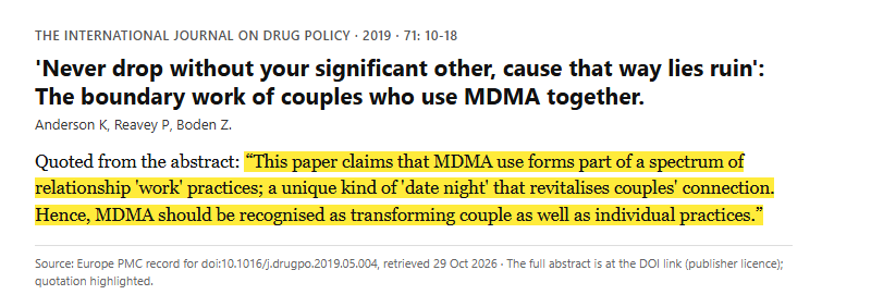 Study 6. Couple interviews and diaries on how heterosexual couples use MDMA together (Anderson, 2019)