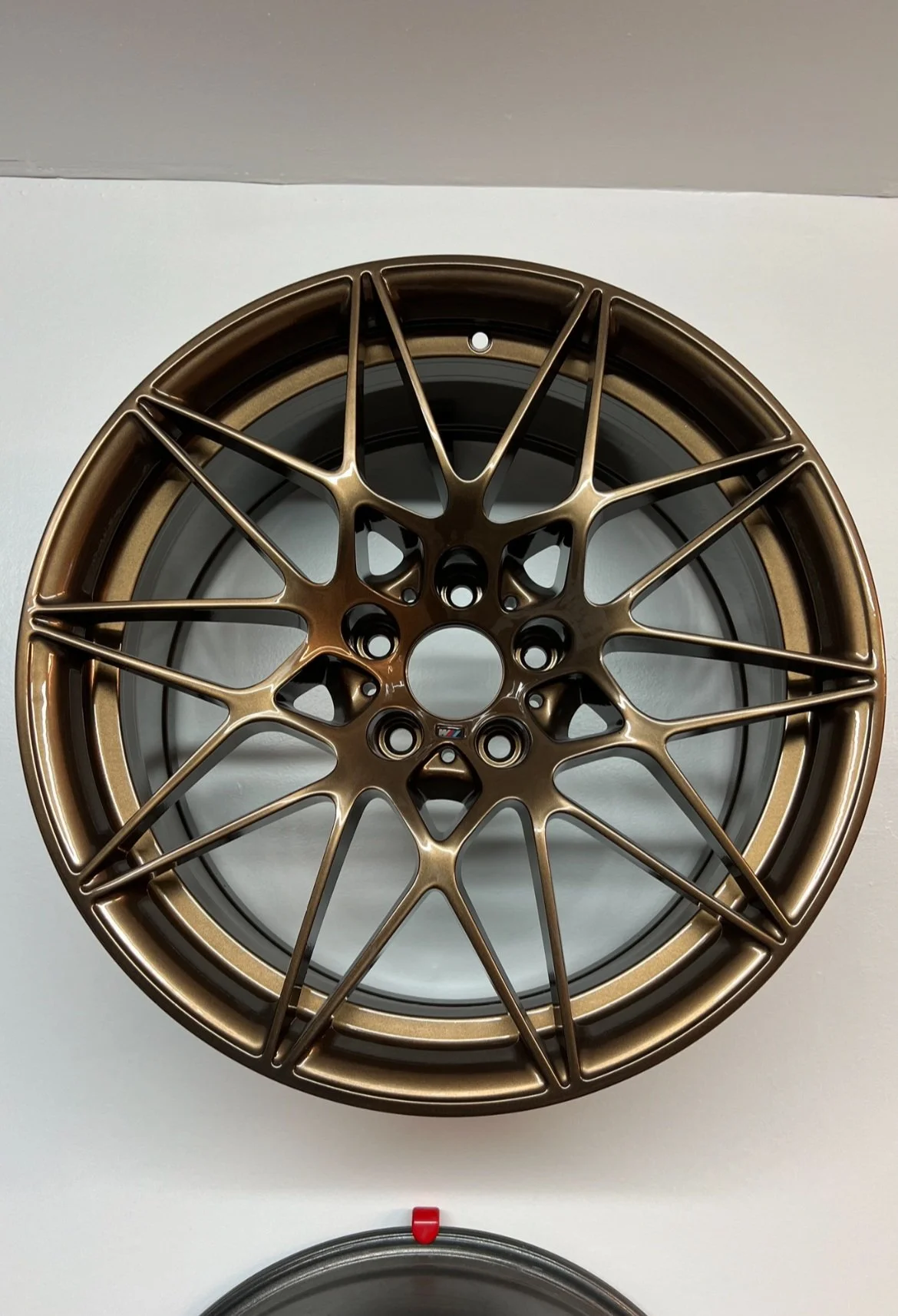 Freshly coated bronze wheels