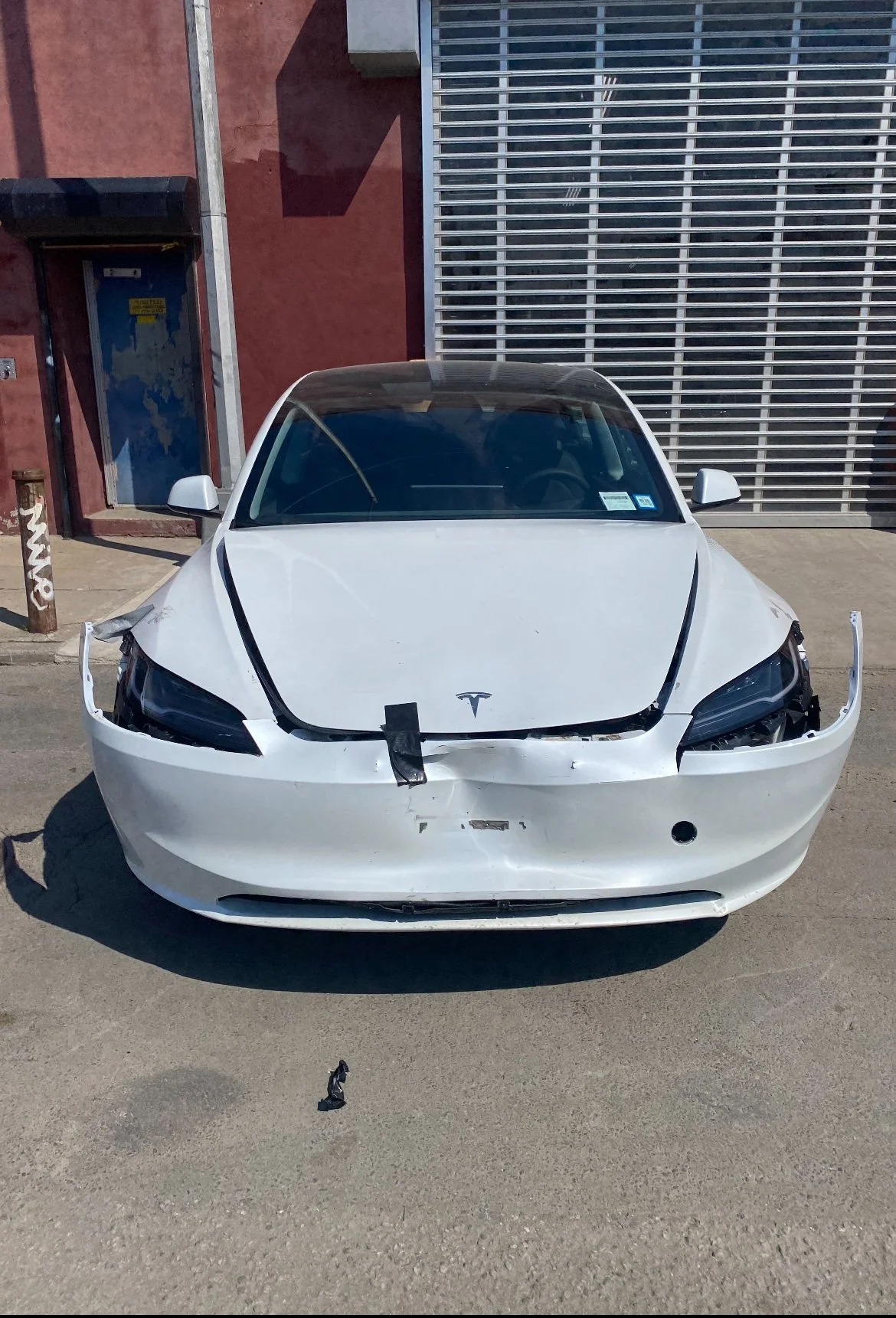 Tesla front end damage