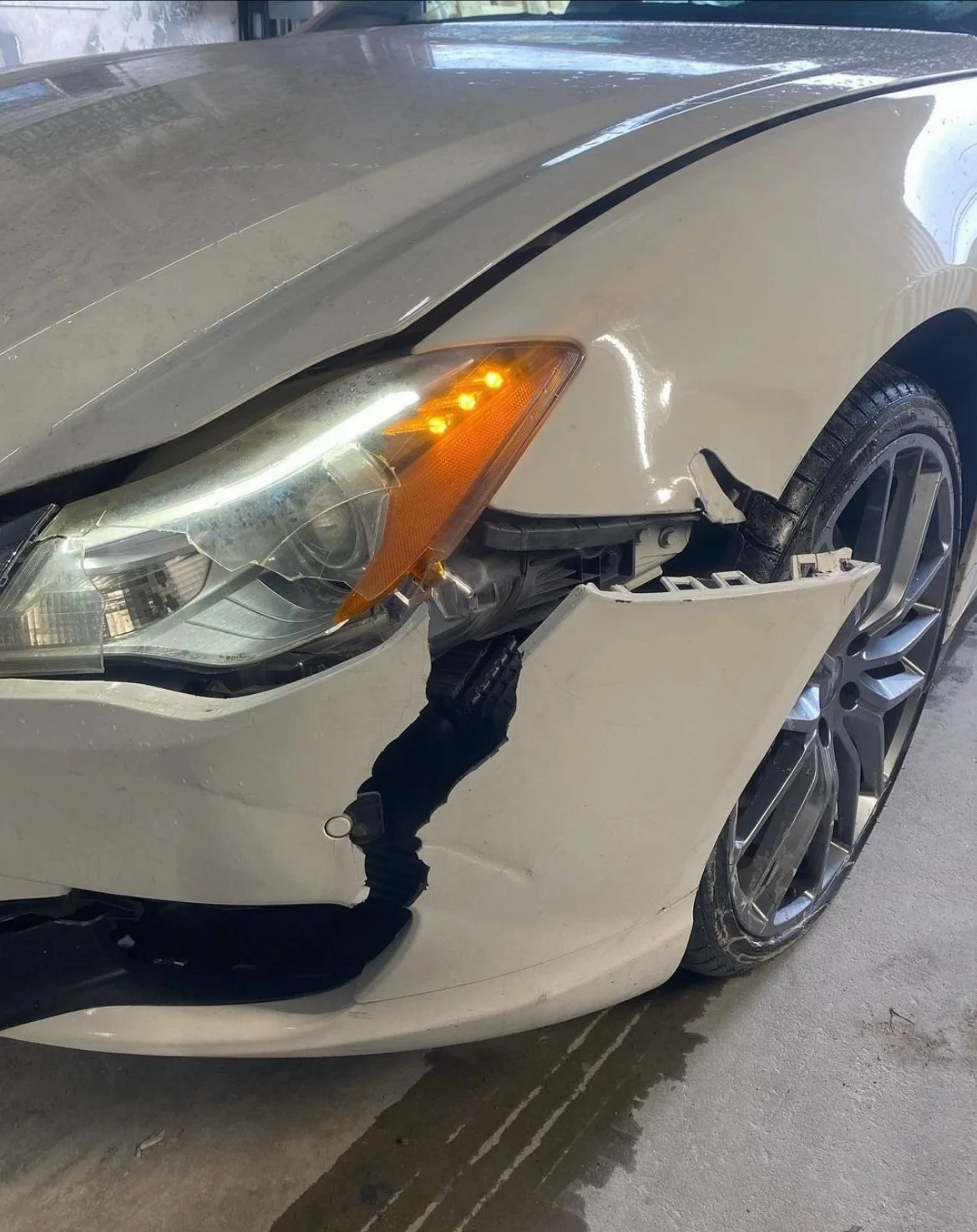 Maserati front end damage