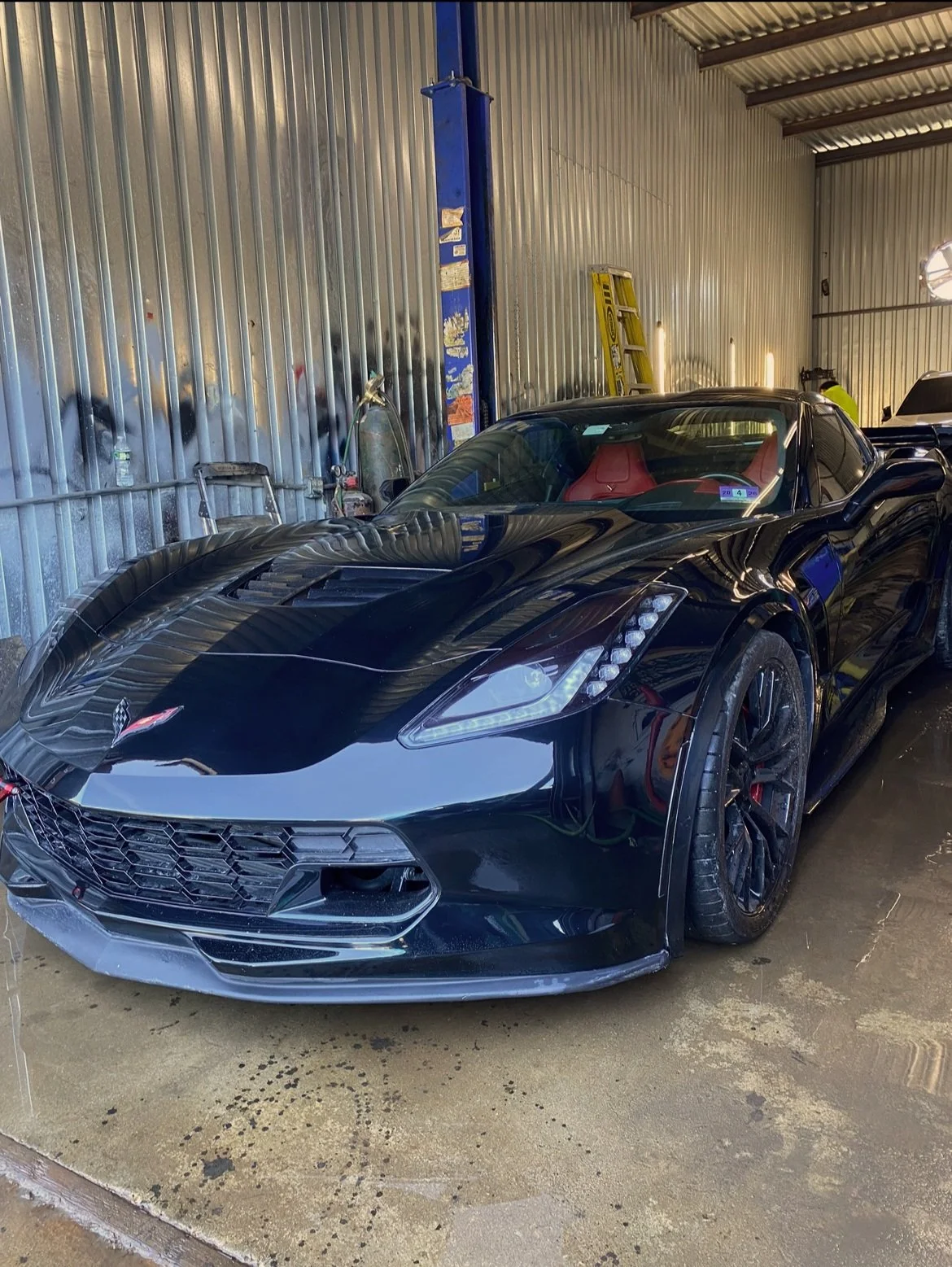 After repair Corvette front end damage