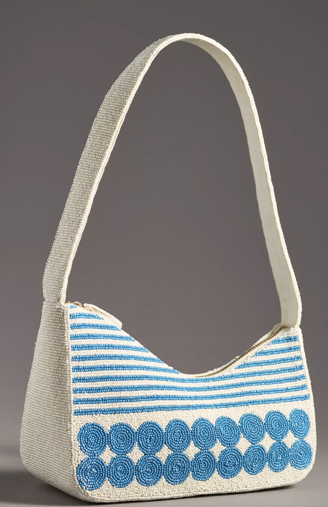 SALE! Blue and White Beaded Bag
