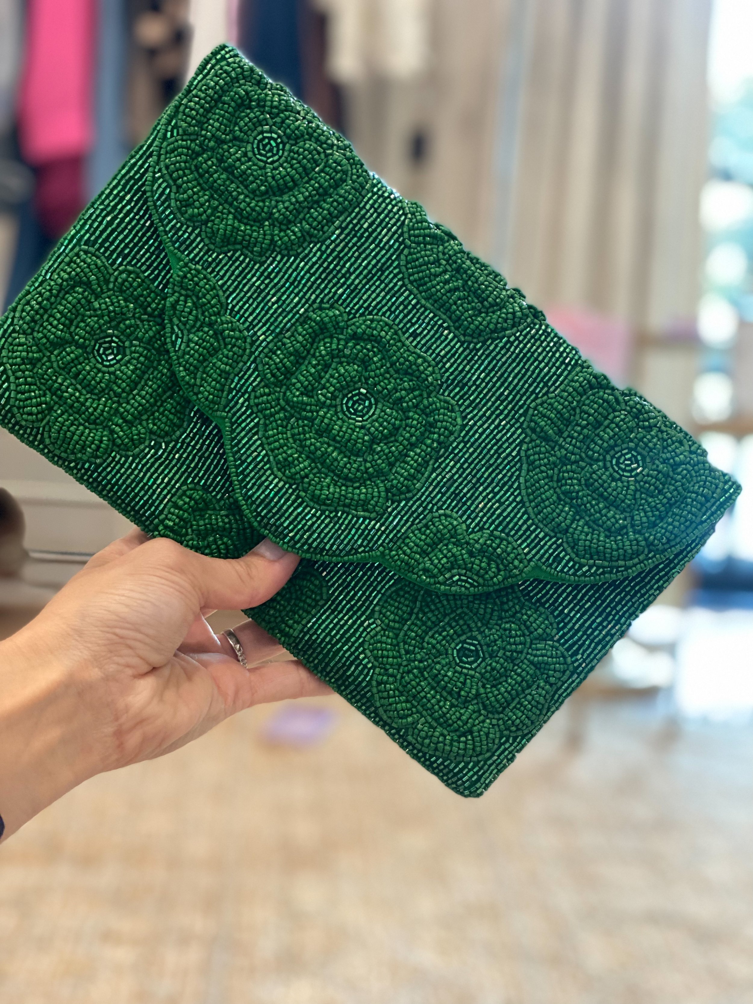 Eliana Rose Beaded Clutch