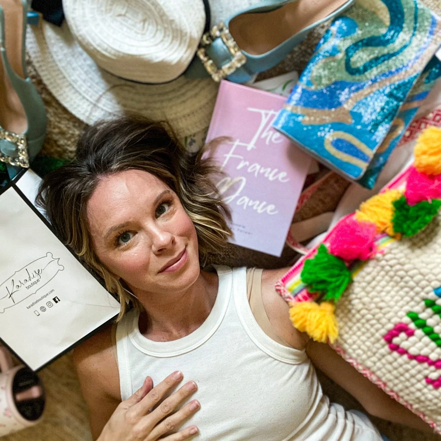 My Capsule Collection with @karadiseboutique is out and I can&rsquo;t wait for you to see it! Think luxurious basics, travel-ready, classic lines, European-inspired, and of course TOTE BAGS and BEADED CLUTCHES! Check out the Karadise Highlight for st