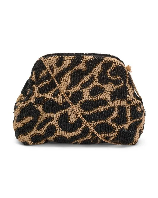 Leopard Beaded Bag