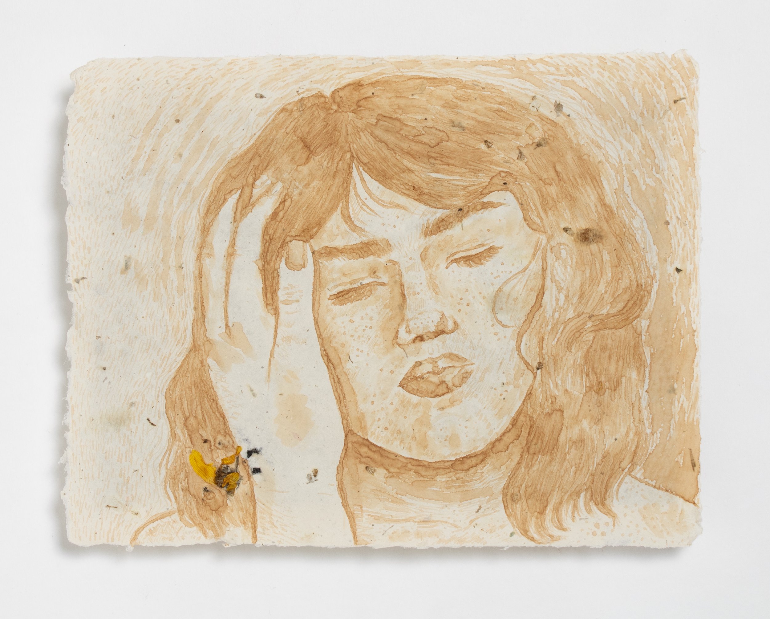 Eve, Mother of All Things, Pinecone Ink on Handmade Paper. 2026