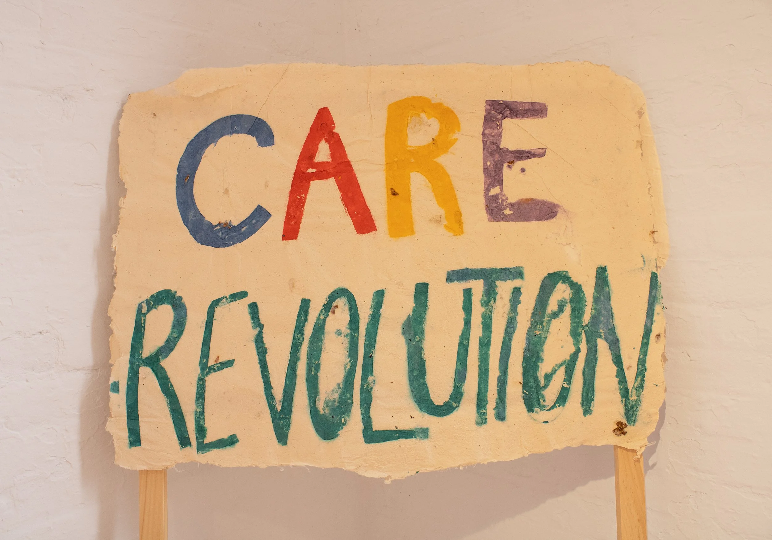 Care Revolution, Pulp Painting on Handmade Paper. 2025