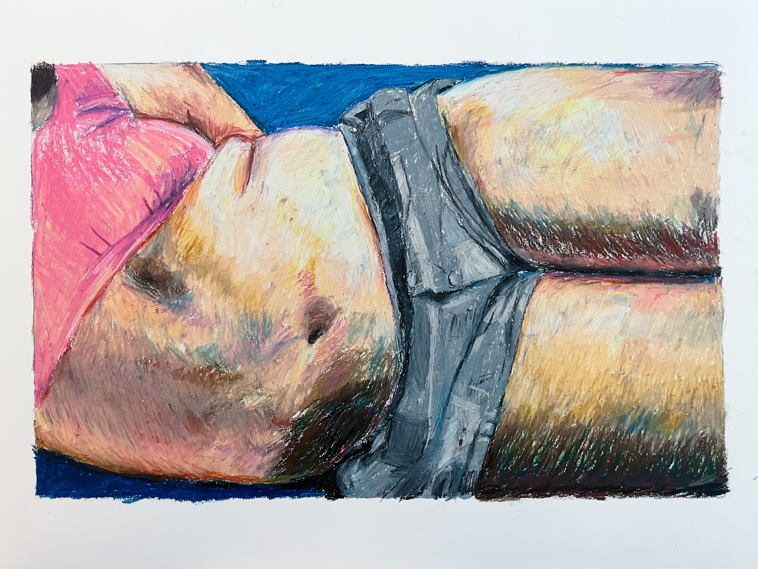 Untitled 2 (After Joan Semmel), Oil Pastel on Paper. 2024