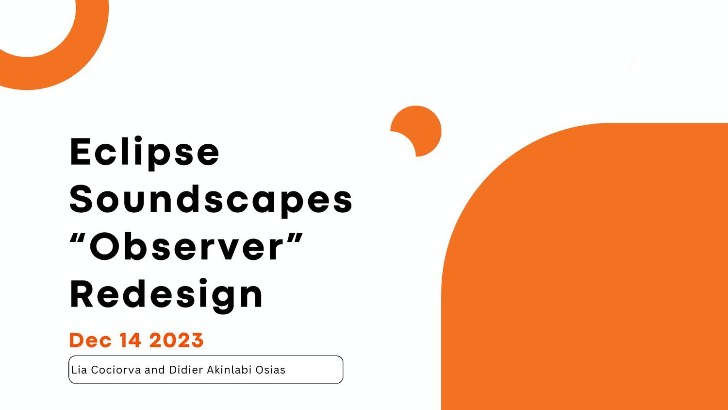 Eclipse Soundscapes accessibility research deck