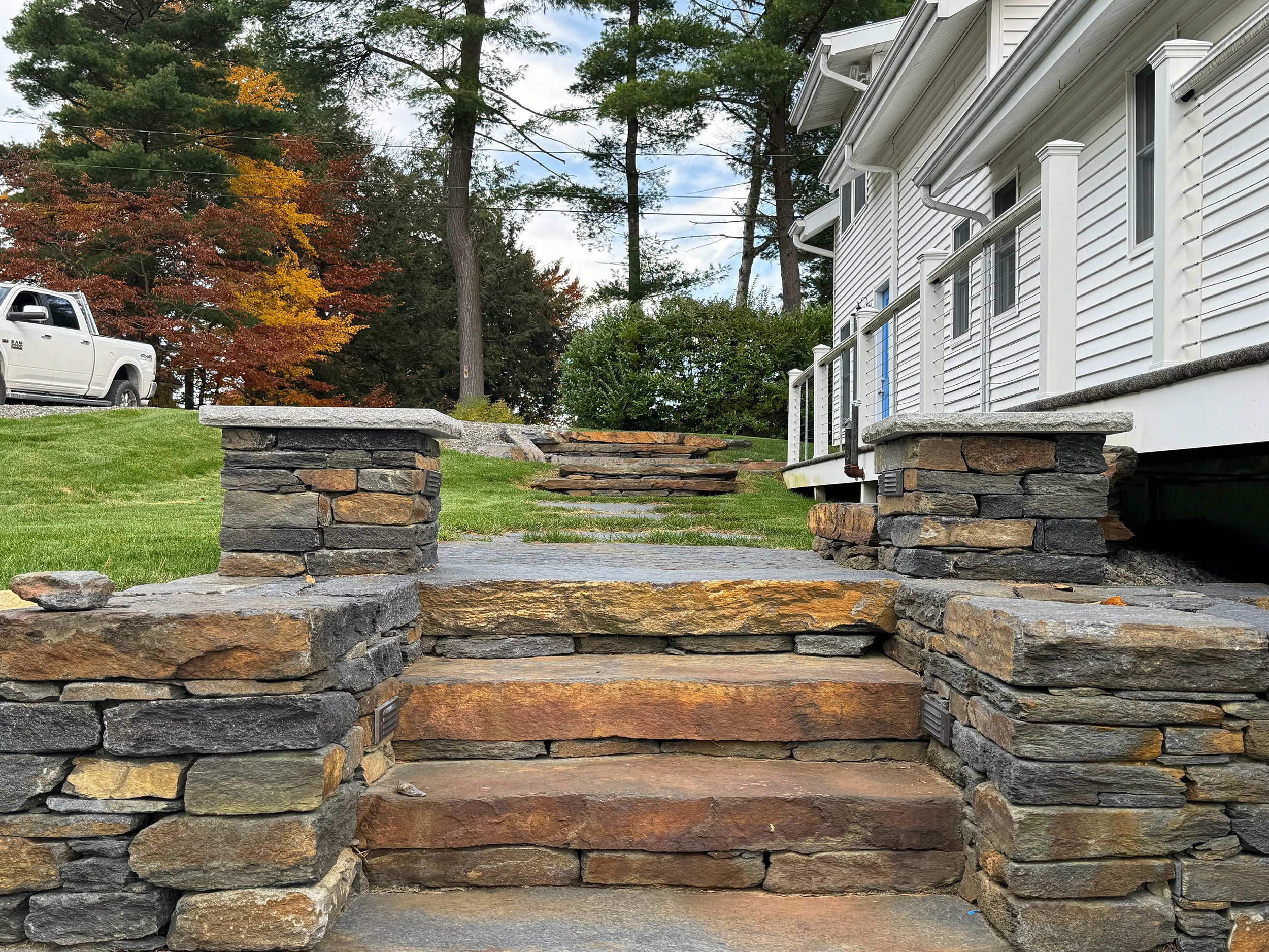 Gracious homes in Southern Berkshire County, Massachusetts feature some exceptional examples of custom stone work by P & M Masonry, LLC