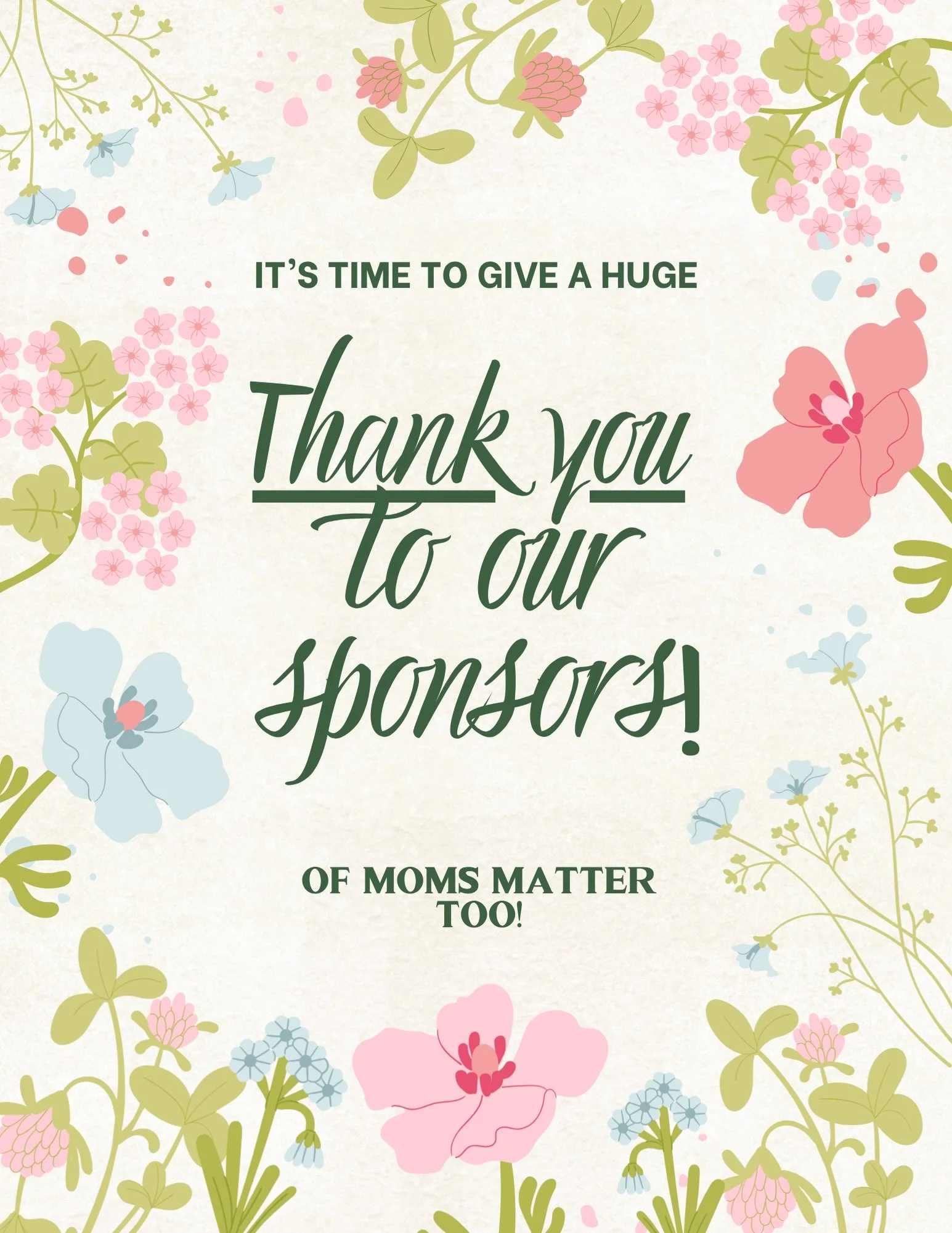 We cannot say THANK YOU enough to our wonderful and generous sponsors! 

This event wouldn&rsquo;t be possible without businesses that actually get it &mdash; women&rsquo;s health, maternal wellness, and the village it takes to support moms. A huge t