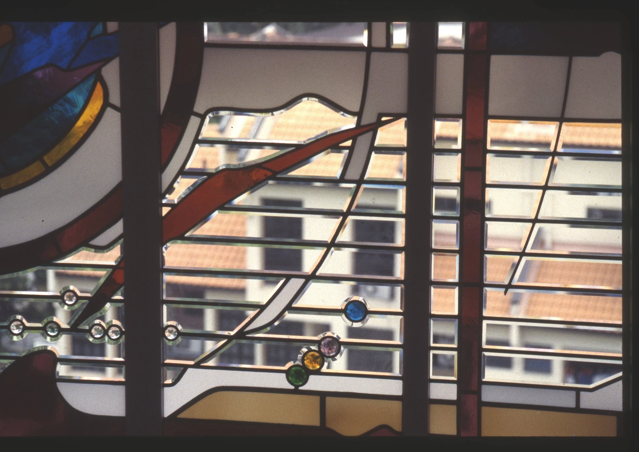 Residential window, Singapore 1994
detail
Hand beveled glass, opal and opak glass