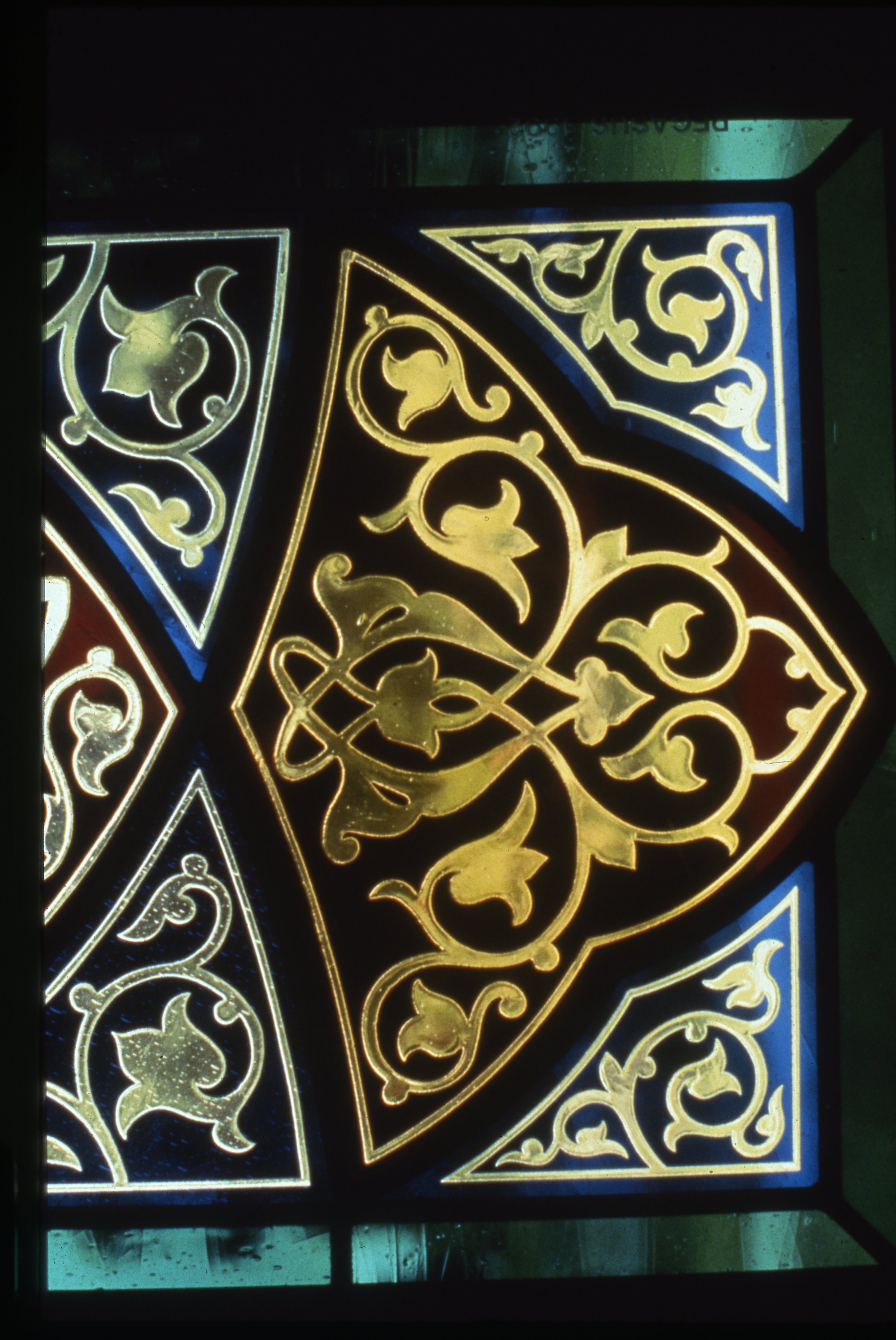 Transom window, Kuwait   detail
acid etched flashed glass