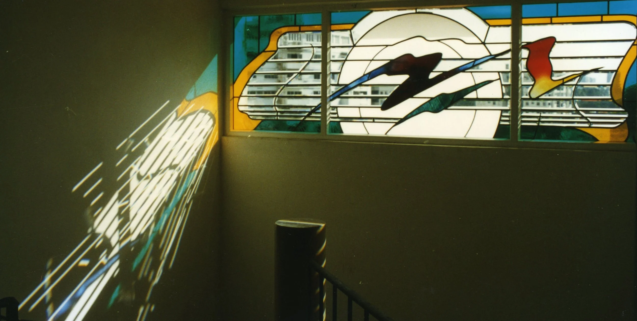 Residential window, Singapore 1994
Hand beveled glass, opal and opal glass